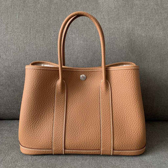 Hermes Garden Party 30 bag Negonda calfskin Light Brown - Default Title - View 1