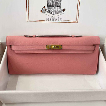 Hermès Kelly Cut Clutch 31cm Epsom Leather Pink Gold - Default Title - View 1