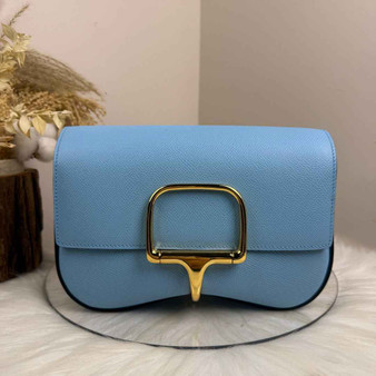 Hermès Della Cavalleria Elan Bag in Blue Epsom Calfskin Gold Hardware - Default Title - View 1