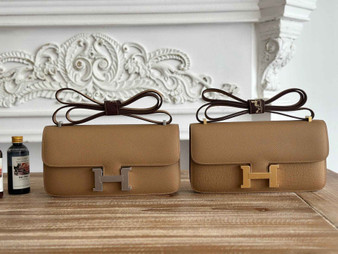 Hermès Constance bag in Apricot Epsom leather H382684 - Gold - View 1