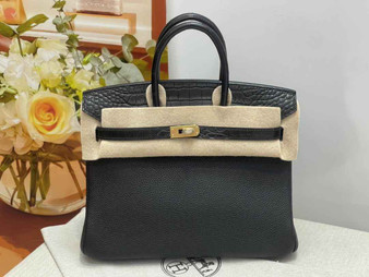 Hermès Birkin Bag Black Crocodile Togo Gold Hardware H8600 - W25×H20×D13cm - View 1