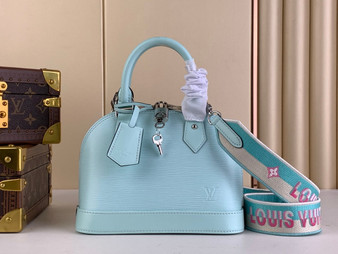 Louis Vuitton Braided Alma BB Bag M22619 light blue Epi Leather