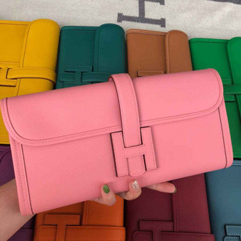 Hermes Jige 29 Wallet Clutch In Epsom Leather Pink - Default Title - View 1