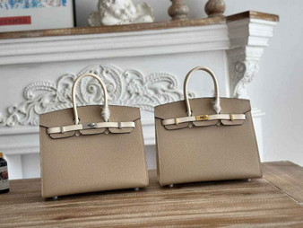 Hermès Birkin 25 Bag Gray Epsom Leather - gold - View 1