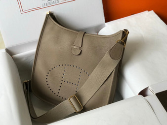 Hermès Evelyne III 29 Taurillon Clemence Bag Half Hand Gray Gold - Default Title - View 1
