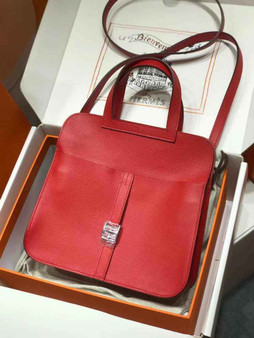 Hermes Halzan 25 Bag Togo Leather Gold H082188 - Default Title - View 1