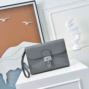 Hermès Sac a Depeches 24 in Gray Epsom Calfskin - Default Title - View 1