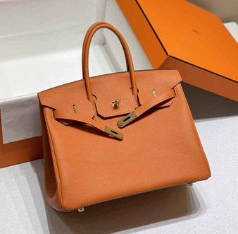 Hermès Birkin 30cm orange Togo Gold Hardware - Default Title - View 1