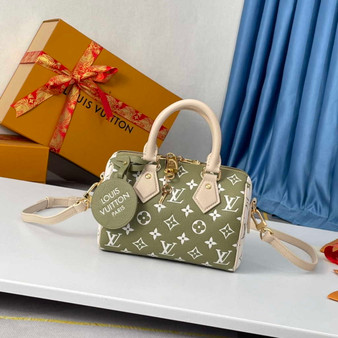 Louis Vuitton Speedy Bandoulière 20 Bag M46118 Monogram Kaki Beige