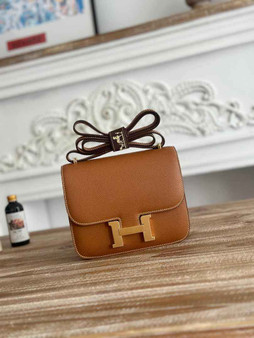 Hermes Constance Epsom Leather 19cm Brown Gold H082260 - Default Title - View 1
