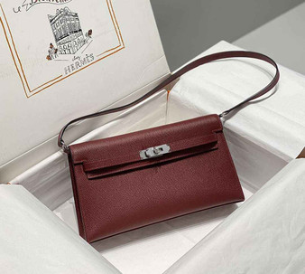 Hermes Kelly Bag Red Epsom Leather Silver Hardware - Default Title - View 1