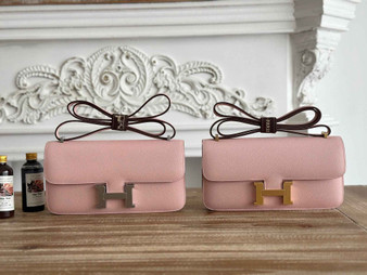 Hermès Constance bag in Pink Epsom leather H382688 - Gold - View 1