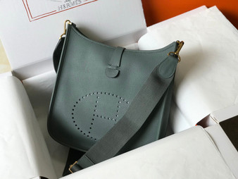 Hermès Evelyne III 29 Taurillon Clemence Bag Half Hand Dark Green Gold - Default Title - View 1