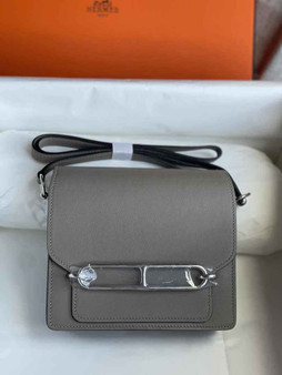 Hermès Mini Roulis Bag Gray Evercolor Silver Hardware H50334 - Default Title - View 1