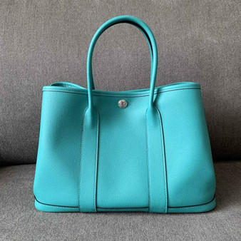 Hermes Garden Party 30 bag Epsom leather Green Blue - Default Title - View 1
