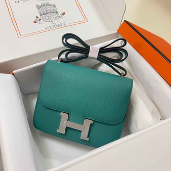 Hermes Constance Bag Green Epsom Leather Silver H2509 - Default Title - View 1