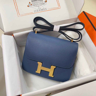 Hermes Constance Bag Dark Blue Epsom Leather Gold H2522 - Default Title - View 1
