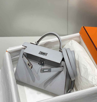 Hermes Mini Kelly II Bag 19 Light Gray Epsom Gold Hardware H86102 - Default Title - View 1