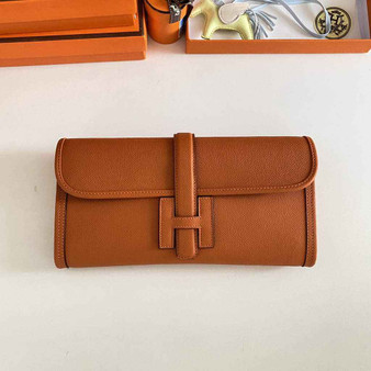 Hermes Jige 29 Wallet Clutch In Epsom Leather Orange - Default Title - View 1