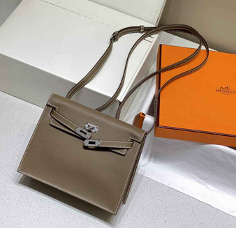 Hermès Kelly Danse II Dark gray Evercolor leather with silver - Default Title - View 1