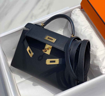 Hermes Kelly Mini II Bag Black Epsom with Gold Hardware 19 - Default Title - View 1