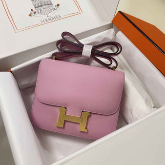 Hermes Constance Bag 19 Pink Epsom Leather Gold H083903 - Default Title - View 1