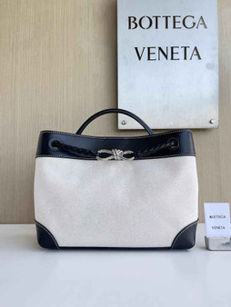 Bottega Veneta Medium Andiamo Bag 743572 Cotton Black Silver