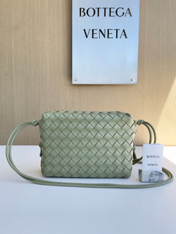 Bottega Veneta Small Loop Camera Bag 680255 Lambskin Light Green