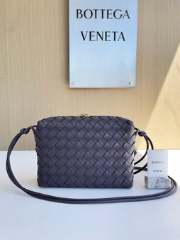 Bottega Veneta Small Loop Camera Bag 680255 Lambskin Dark Purple