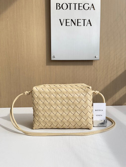 Bottega Veneta Small Loop Camera Bag 680255 Lambskin Apricot