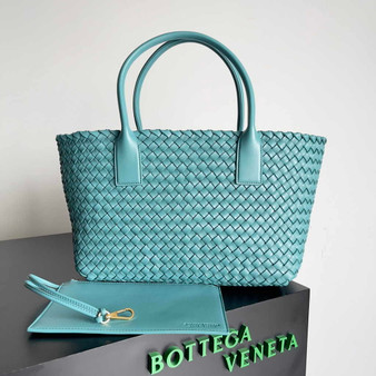 Bottega Veneta Medium Cabat Bag 608810 lambskin leather light blue