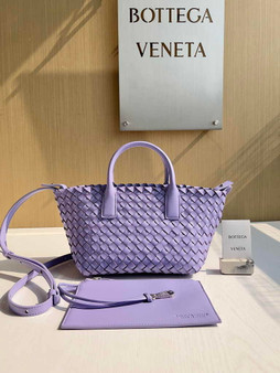 Bottega Veneta Mini Cabat 709464 Purple Intreccio lambskin leather
