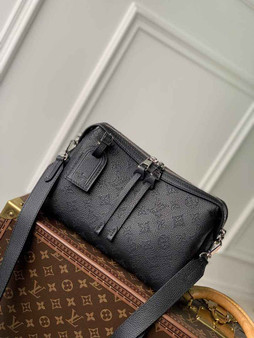 Louis Vuitton Hand It All PM Bag, M28417 Black Mahina calfskin