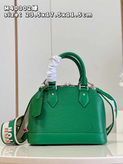 Louis Vuitton Braided Alma BB Bag M59217 Green Epi Leather