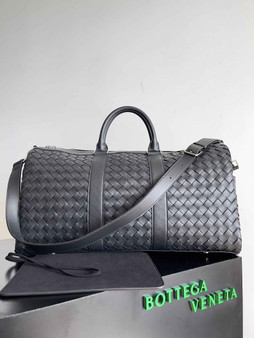 Bottega Veneta Medium Intrecciato Duffle 650066 Calfskin Black