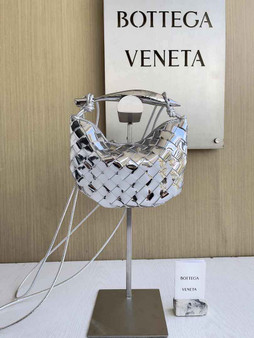 Bottega Veneta Mini Sardine 744267 Lambskin Silver