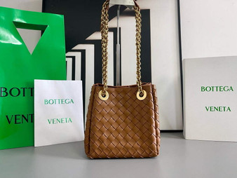 Bottega Veneta Small Parachute Chain Bag 817175 Lambskin Brown