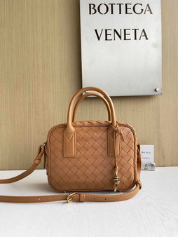Bottega Veneta Small Getaway 776736 Lambskin Brown