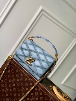 Louis Vuitton GO-14 MM Malletage Leather Bag M24186 Gray Lambskin