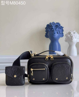 Louis Vuitton M80450 Utility Crossbody Calfskin Leather Black