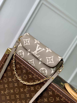 Louis Vuitton Wallet On Chain Lvy M82211 Gray Monogram Leather