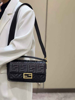 Fendi 8BR600 Baguette Black leather bag