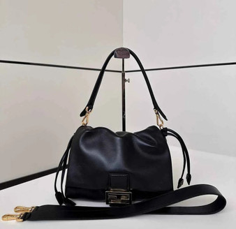 Fendi Mamma Baguette Medium Bag 8BR833 black leather