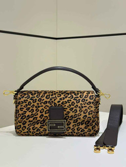 Fendi Baguette Printed Calfskin Leather Bag 8BR600