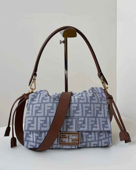 Fendi Mamma Baguette Medium Bag 8BR833 Denim blue