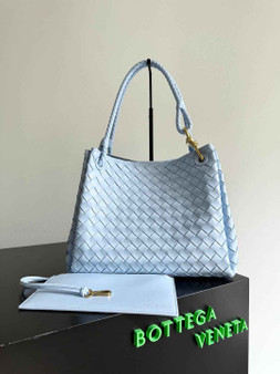 Bottega Veneta Parachute Large 796571 – Blue Calfskin Leather Hobo Bag
