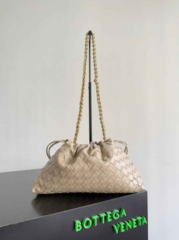 Bottega Veneta Dustbag Notte Leather Pouch - Cream 839394