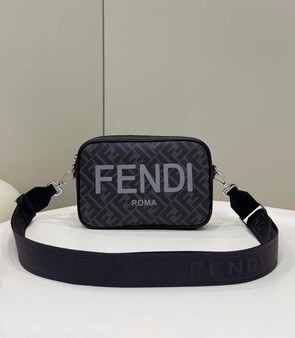 Fendi Camera Case Black FF fabric bag 7M0286