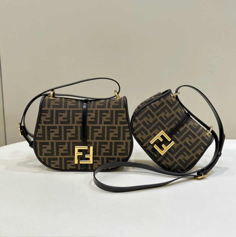 Fendi Cmon Medium 8BT366 Shoulder Brown FF jacquard fabric Bag