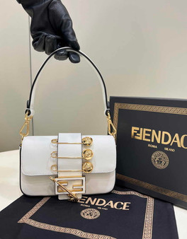 Fendi x Versace Fendace Brooch Baguette NM Bag 8BS066 Beige